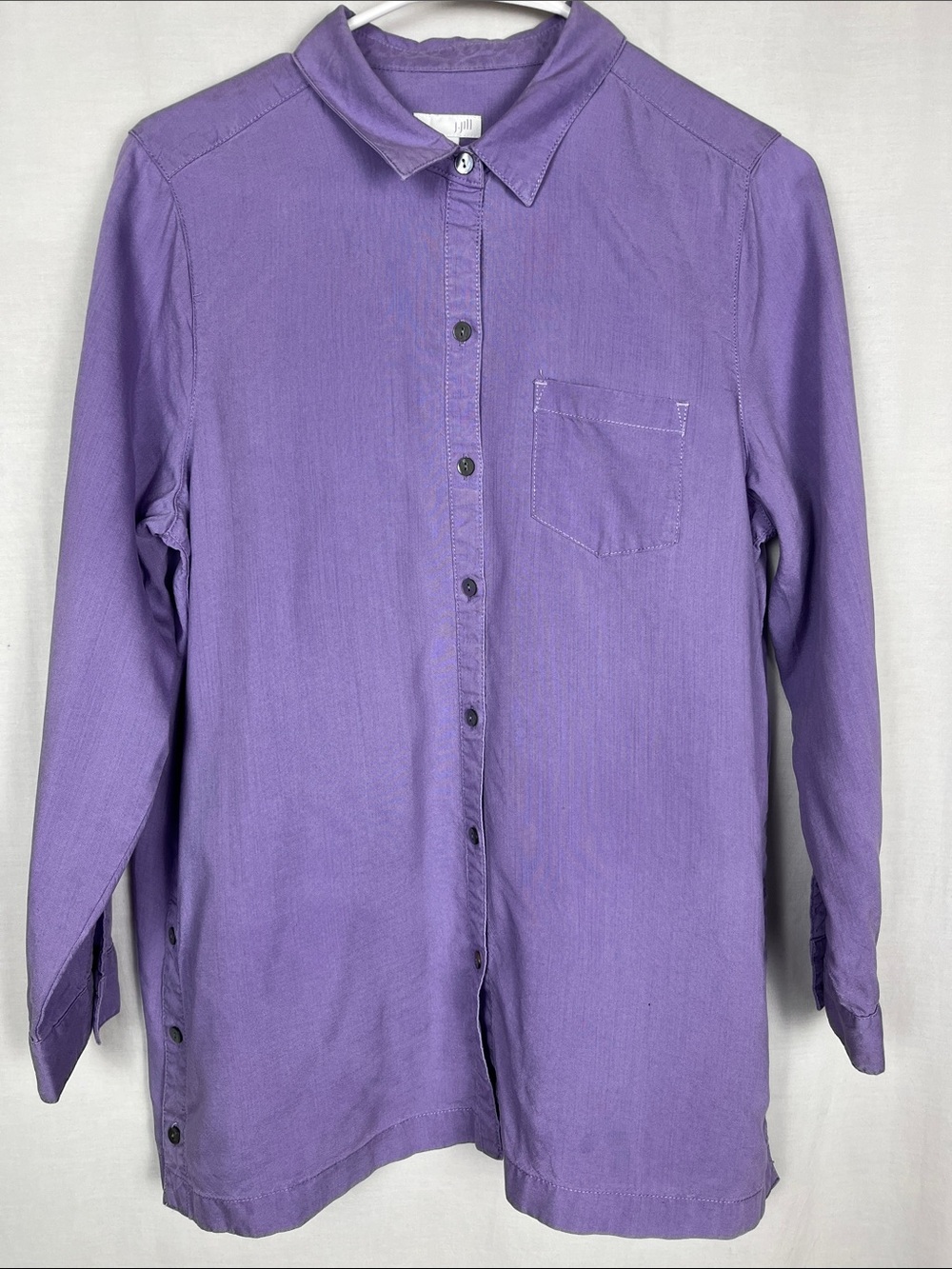 J. Jill Lavender Purple 100% Tencel Long Sleeve Button Up Blouse